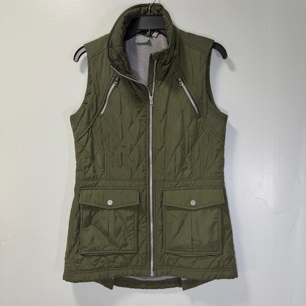 Athleta Women Teton Green Quilted Flurry Vest S RN 54023 Gorpcore Athleisure - Picture 2 of 12